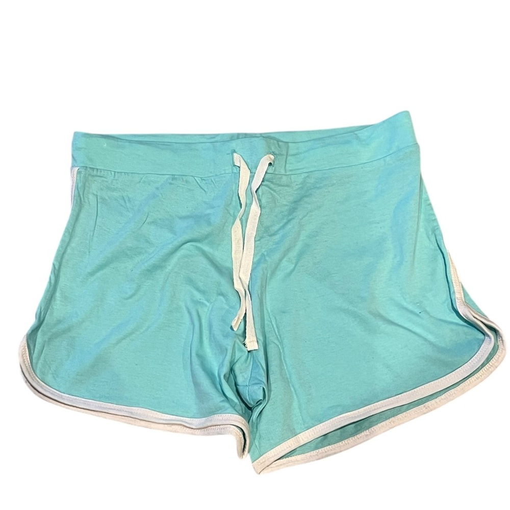 Cascade Blue Women’s Drawstring Lounge Shorts Size Small Cotton